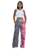 Mixed Print Wide Leg Lounge Pants