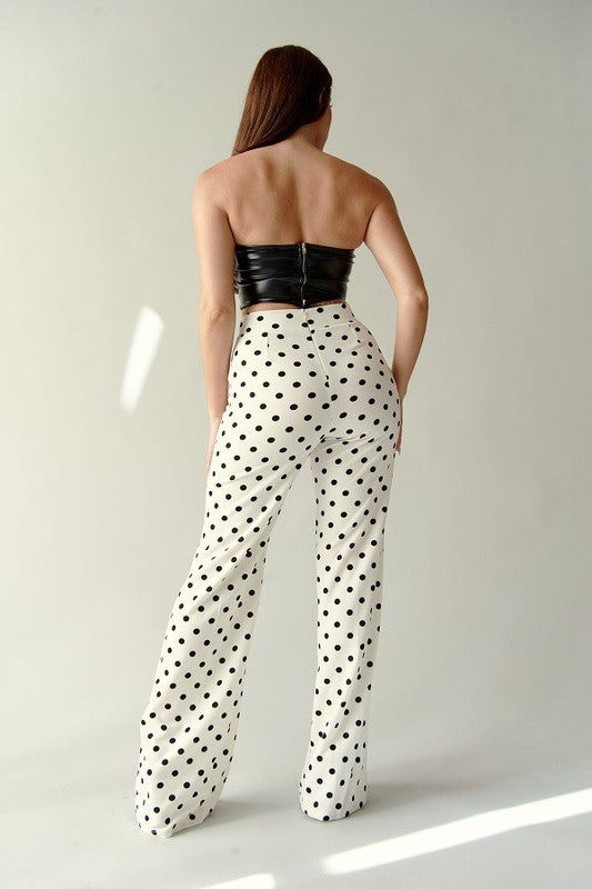 HIGH WAISTED POLKA DOT PANTS