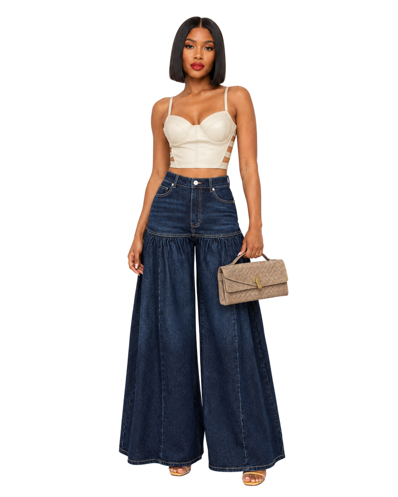 Drop Hip Ultra Wide Leg Jeans