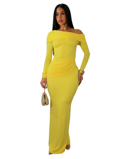 Off Shoulder Fitted Maxi