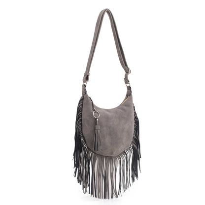 Soft Leather Fringe HOBO/Crossbody bag