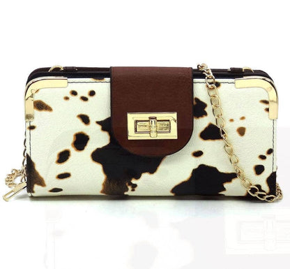 Cow Print - Crossbody Wallet