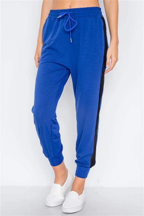 Blue Mid-Rise Joggers